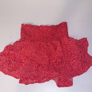 adika red floral skirt